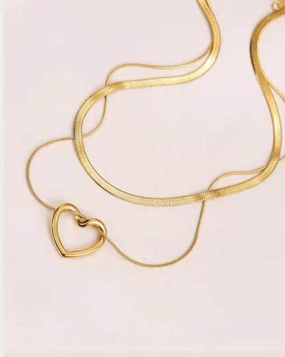 Heart Link Layered Necklace