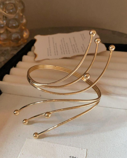 Gold Multi-Wire Arm Cuff Bracelet – 18K Gold Plated Upper Arm Cuff