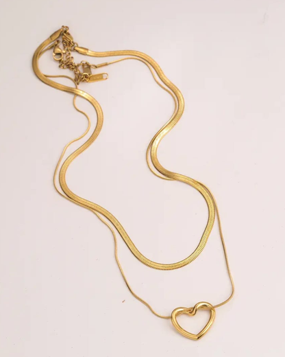 Heart Link Layered Necklace