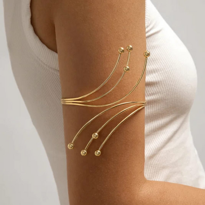 Gold Multi-Wire Arm Cuff Bracelet – 18K Gold Plated Upper Arm Cuff