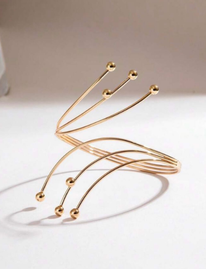 Gold Multi-Wire Arm Cuff Bracelet – 18K Gold Plated Upper Arm Cuff