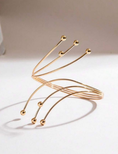 Gold Multi-Wire Arm Cuff Bracelet – 18K Gold Plated Upper Arm Cuff