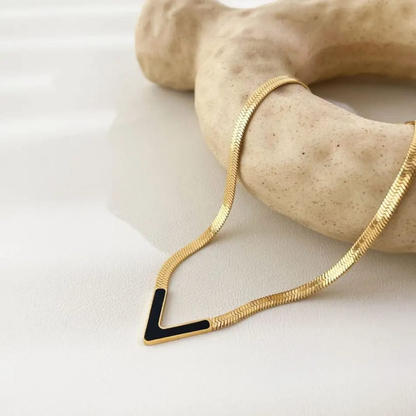 The Vanta Noir Luxe V Necklace