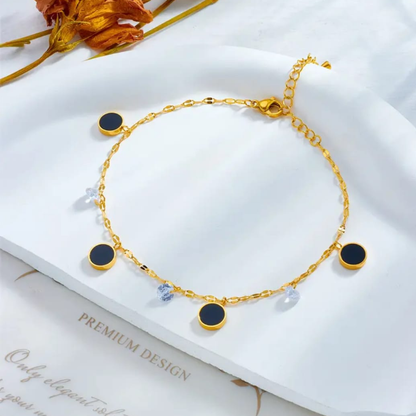 Noir Charm Dangle Anklet