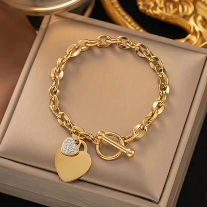 Twin Hearts Link Bracelet