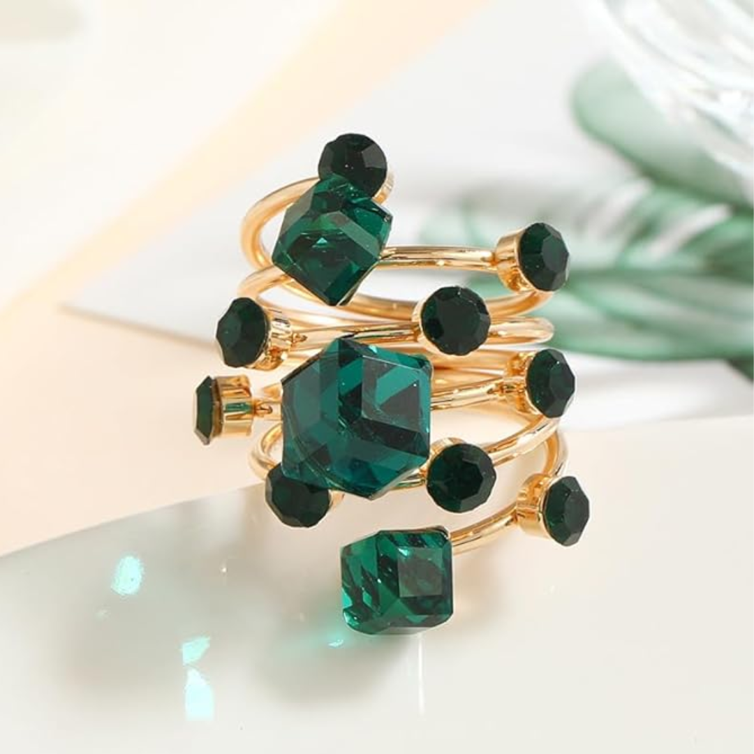 Emerald Whirl Statement Ring