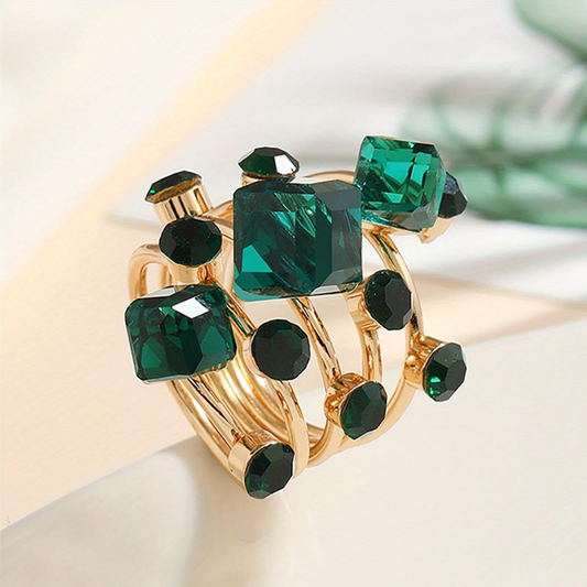 Emerald Whirl Statement Ring