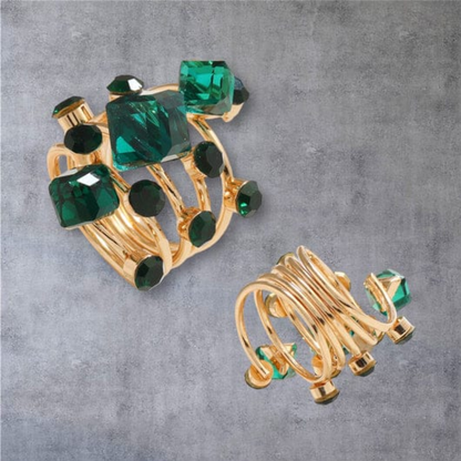 Emerald Whirl Statement Ring