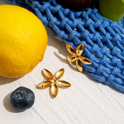 Manhattan Orchid Gold Studs 18k gold plating