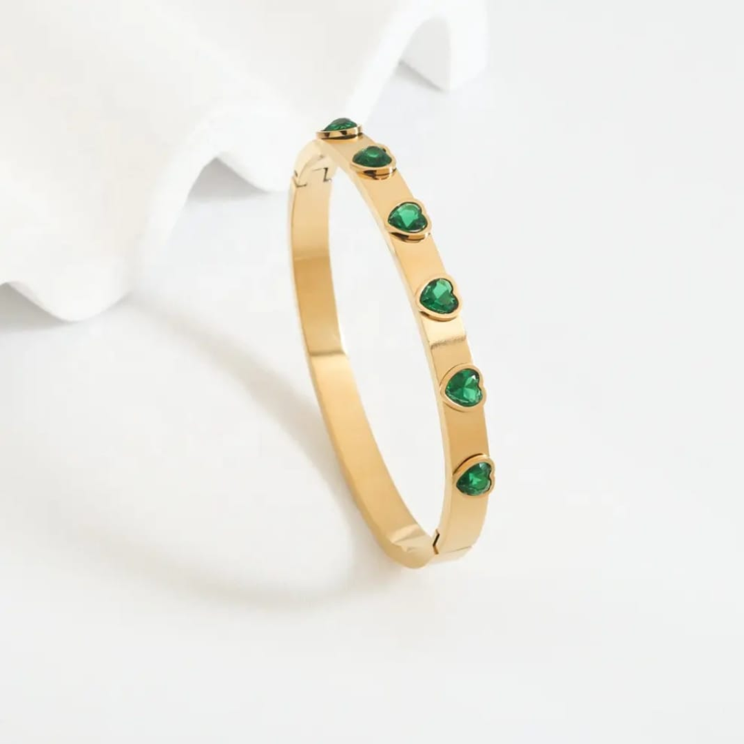 Green Heart Stone Bracelet