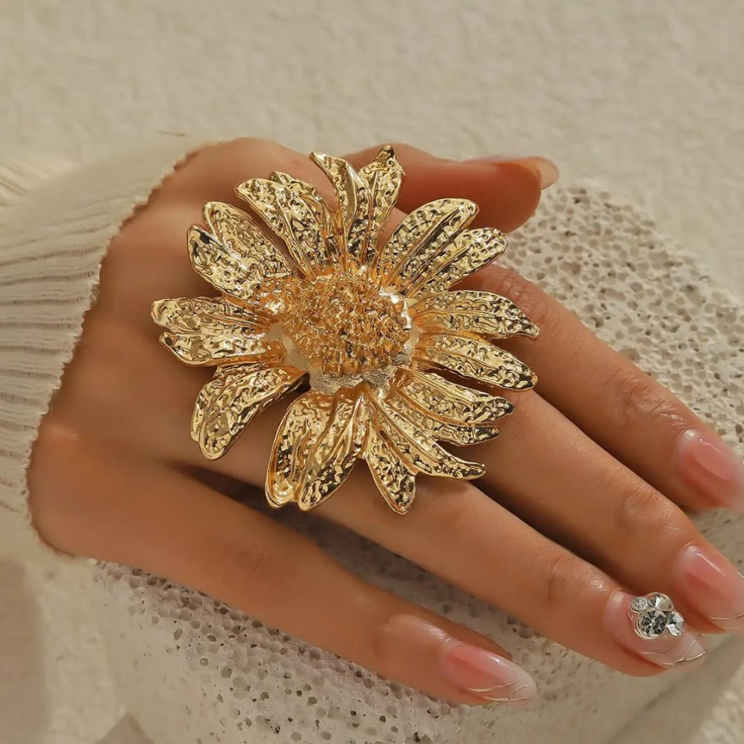 Gold Plated Bloom Sculpt Ring — 18K Edition