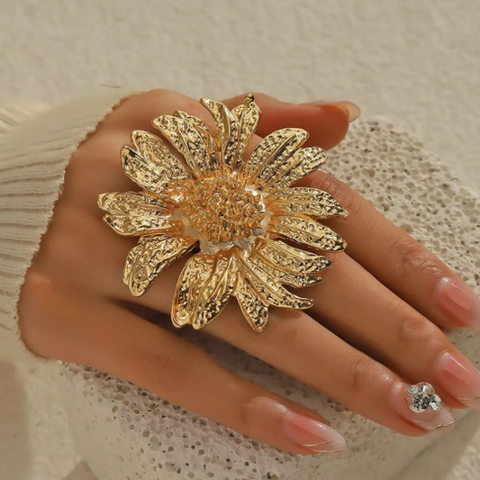 Gold Plated Bloom Sculpt Ring — 18K Edition