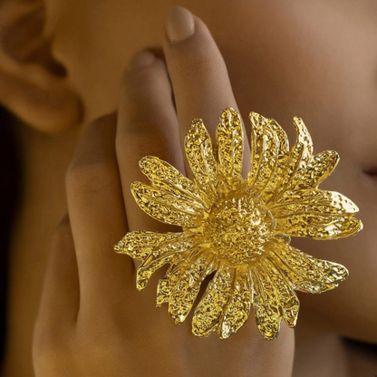 Gold Plated Bloom Sculpt Ring — 18K Edition