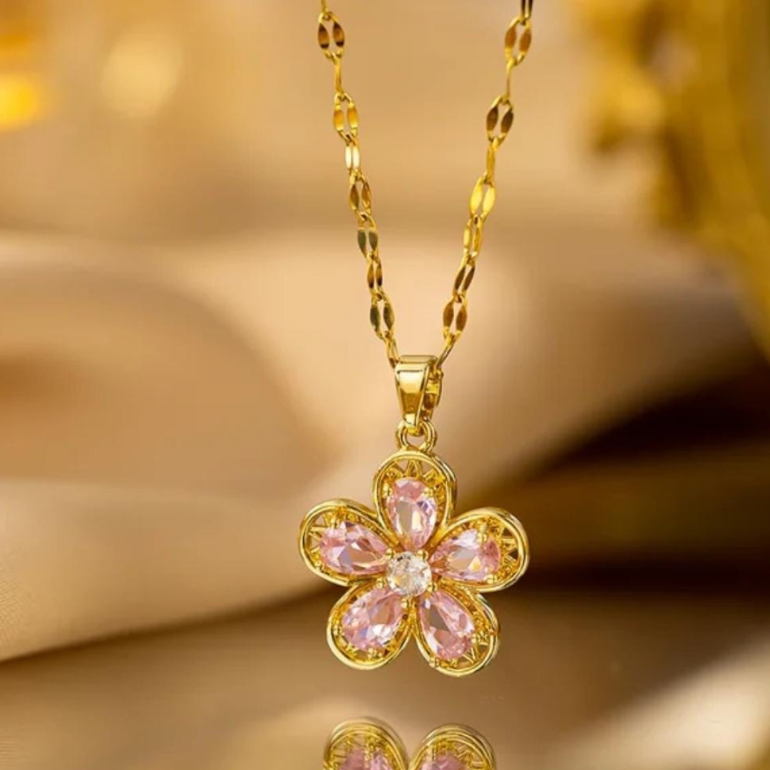 Blush Bloom Stone Necklace