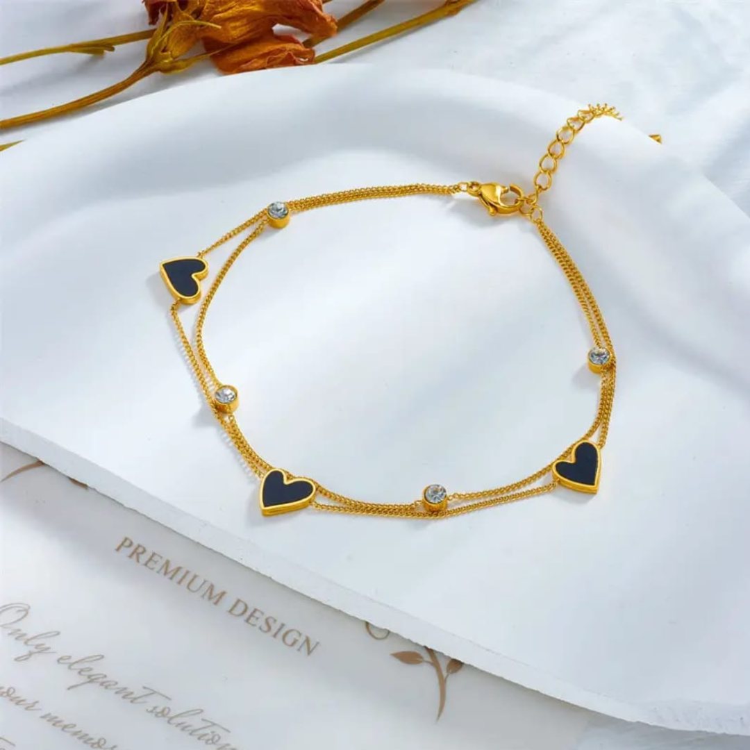 Midnight Heart Spark Anklet