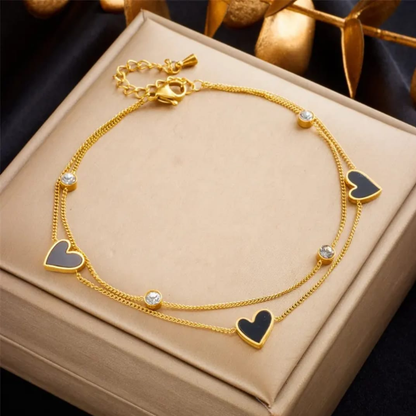 Midnight Heart Spark Anklet