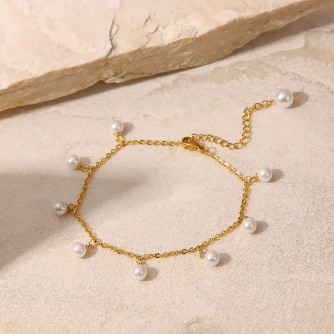 Lunar Pearl Chain Anklet