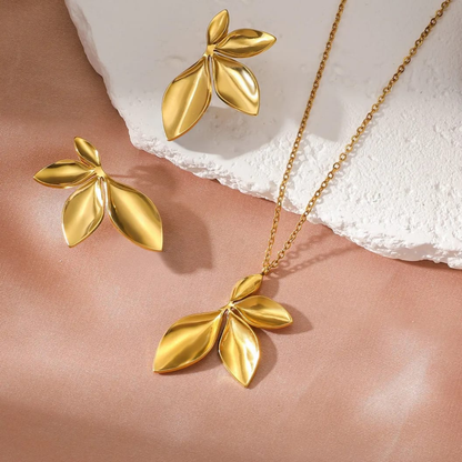 The Golden Half-Bloom Leaf Set