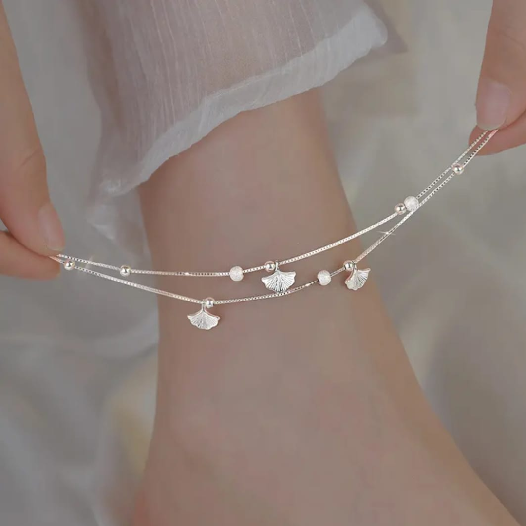 LunaShell Silver Anklet