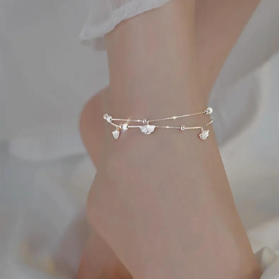 LunaShell Silver Anklet