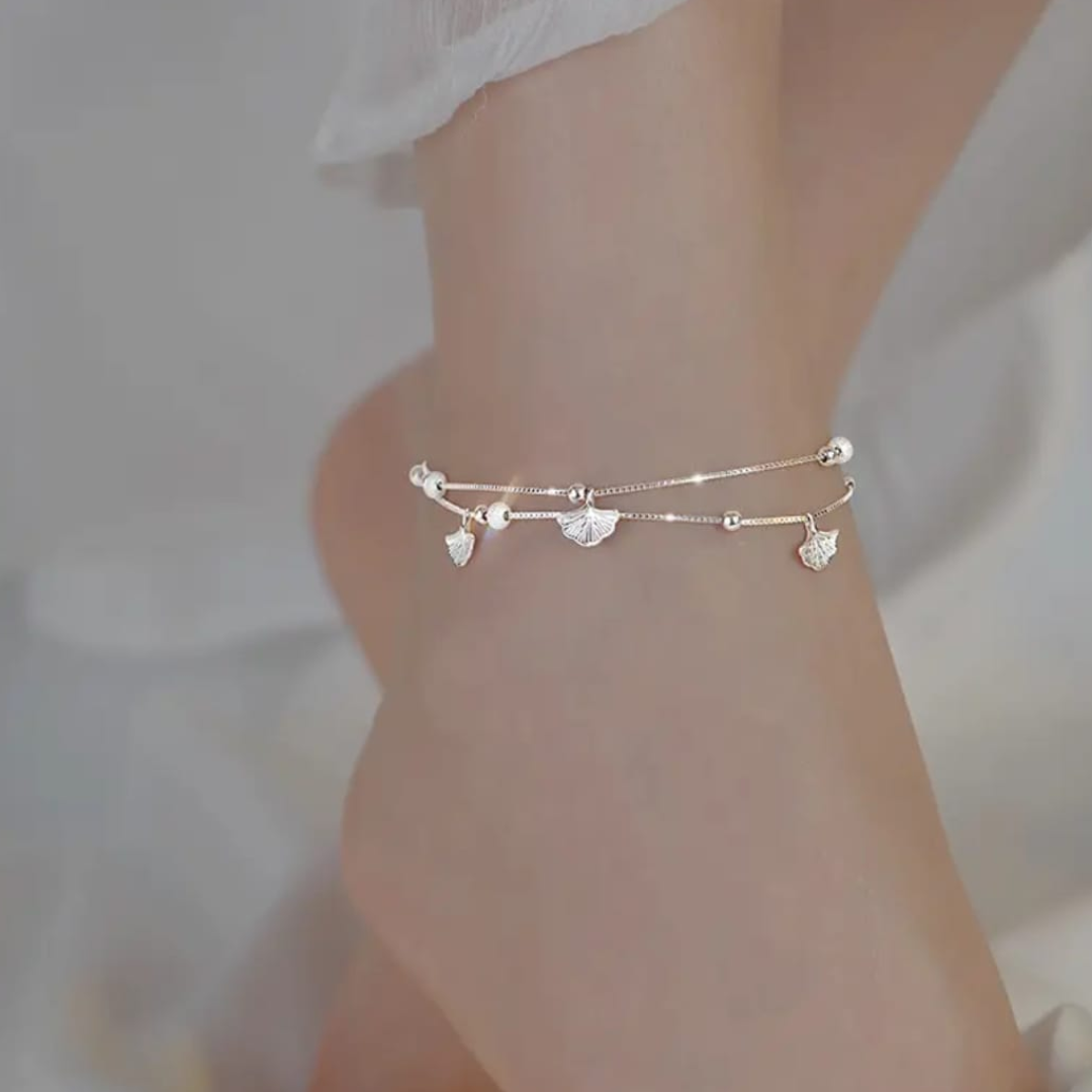 LunaShell Silver Anklet