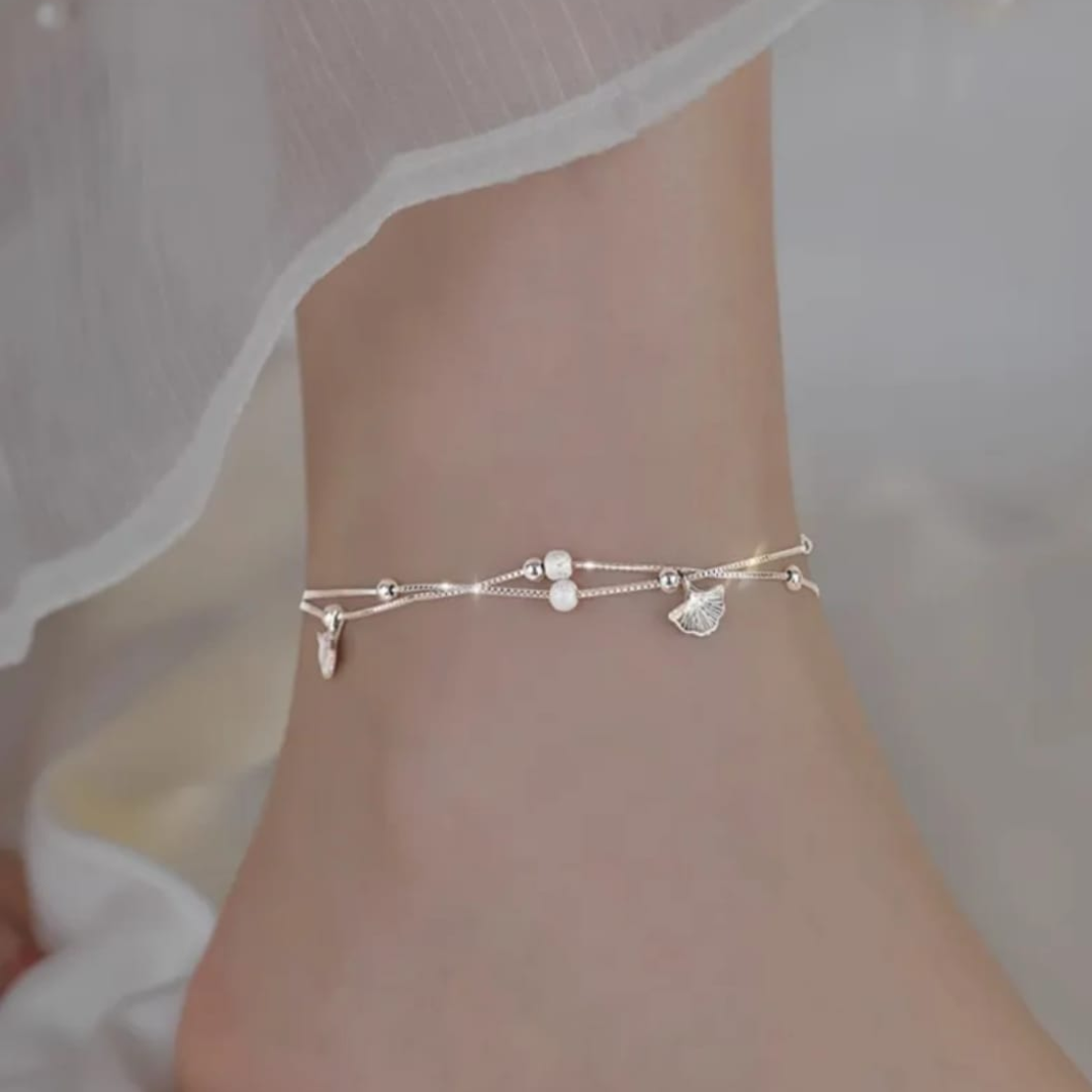 LunaShell Silver Anklet