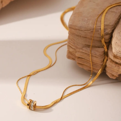 Eternal Duo Halo Necklace — 18K Gold Edition