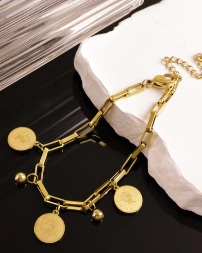 Elizabeth Coin Charm Bracelet