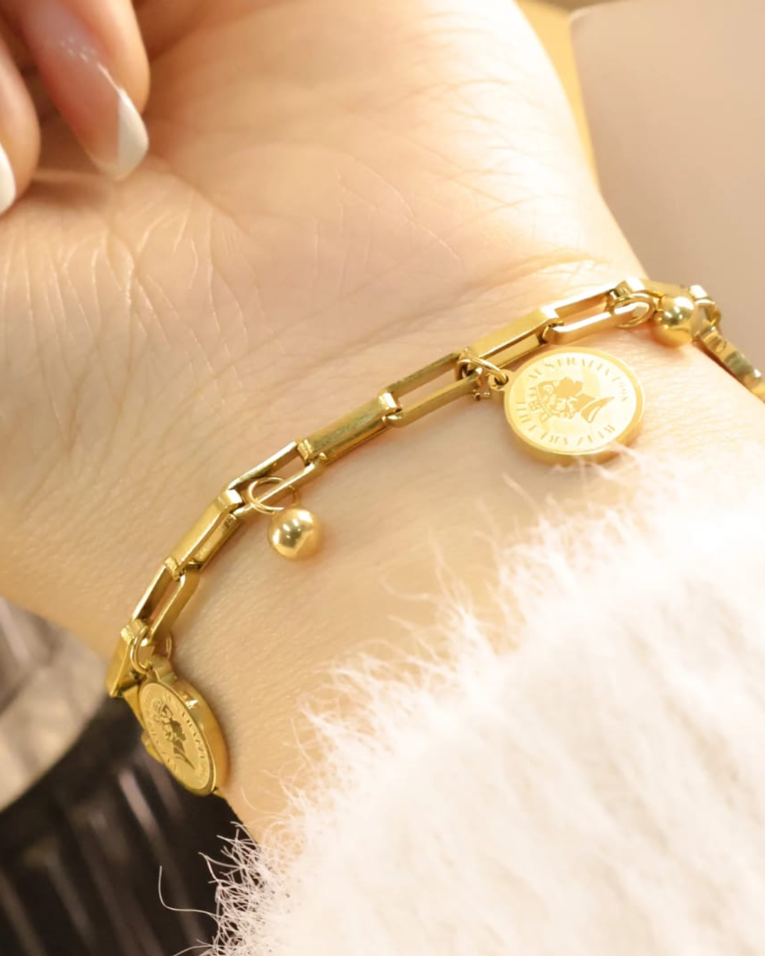 Elizabeth Coin Charm Bracelet