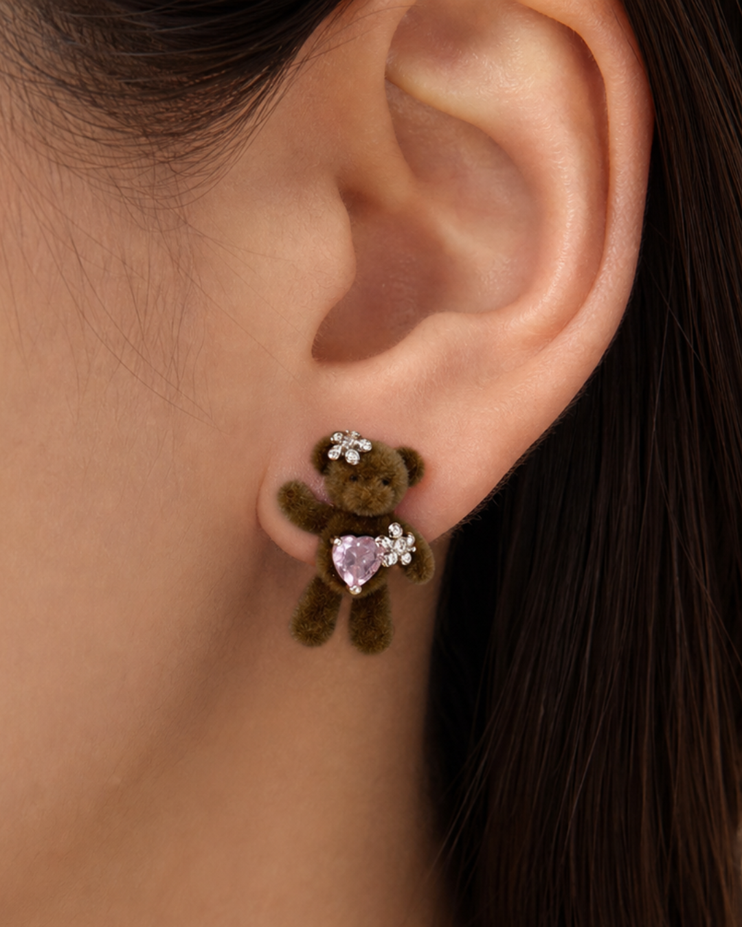 Cupid Teddy Stud Earrings