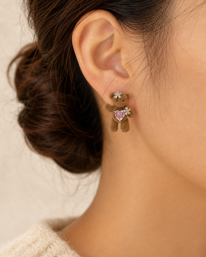 Cupid Teddy Stud Earrings