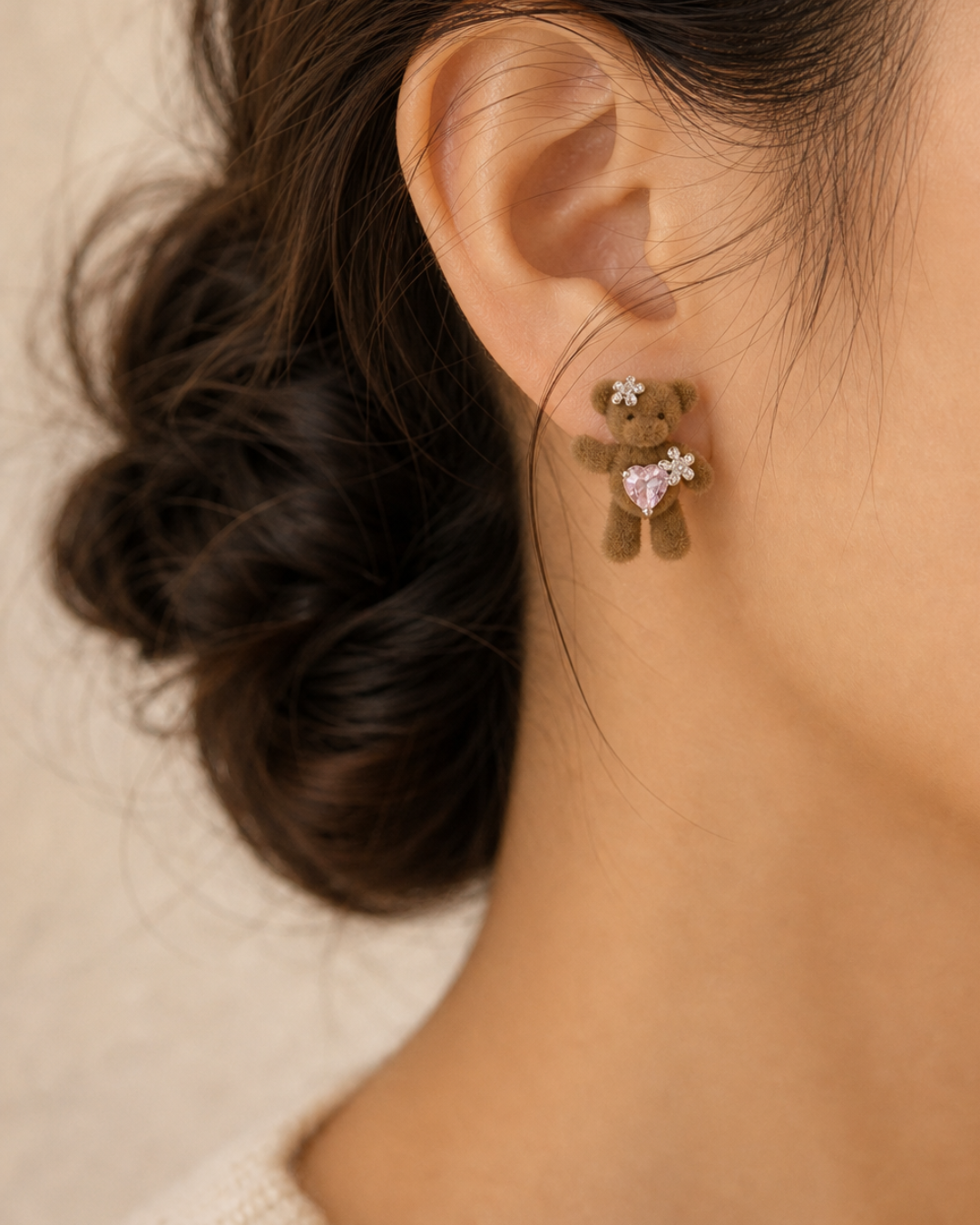 Cupid Teddy Stud Earrings