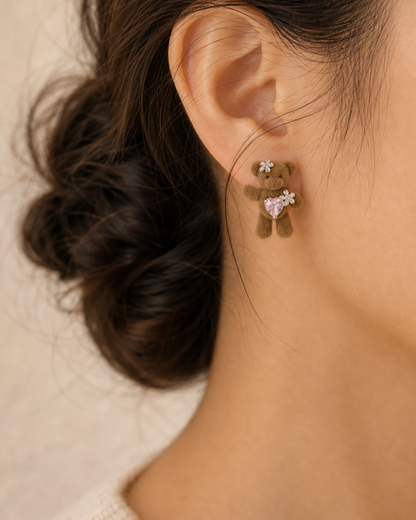 Cupid Teddy Stud Earrings