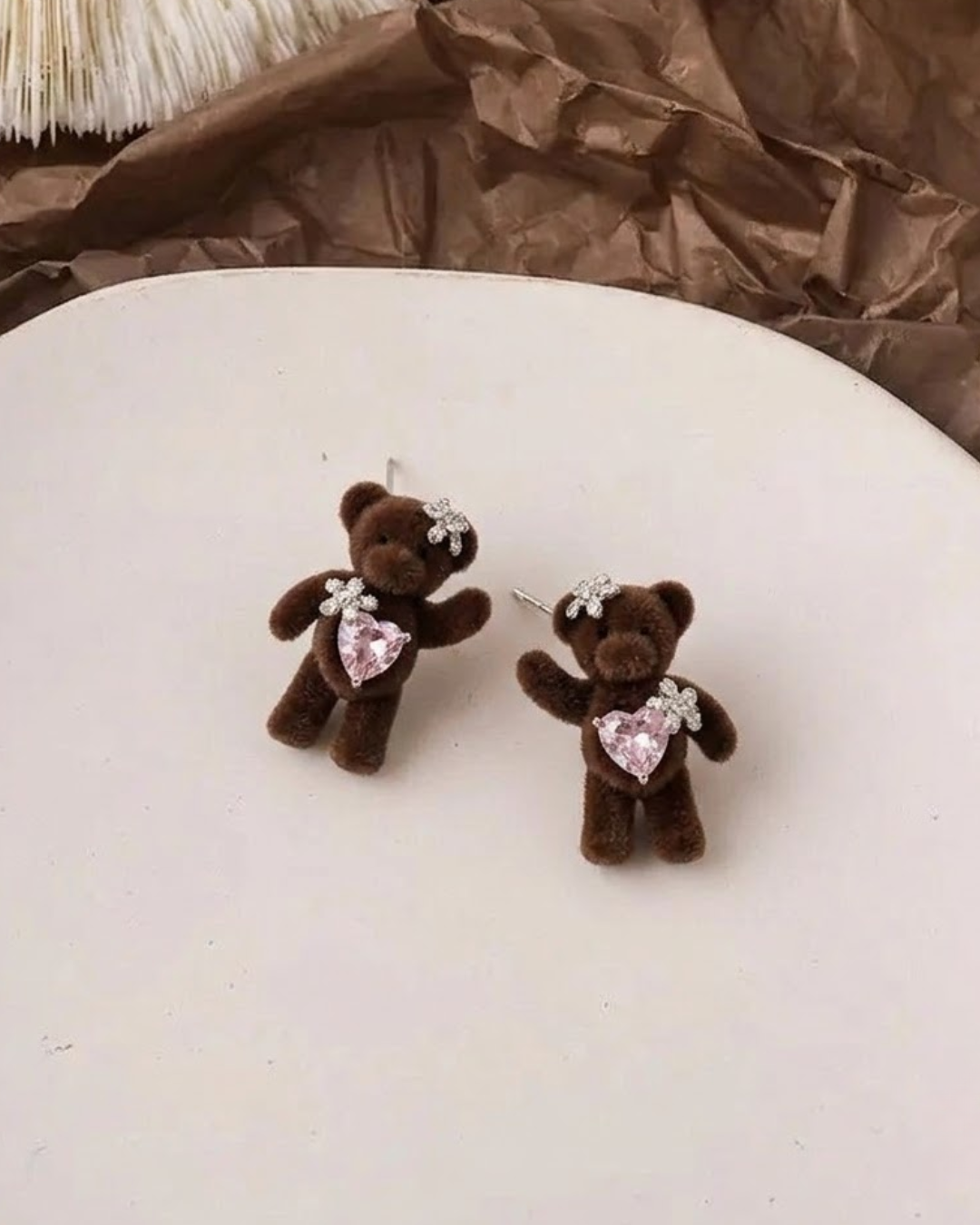 Cupid Teddy Stud Earrings
