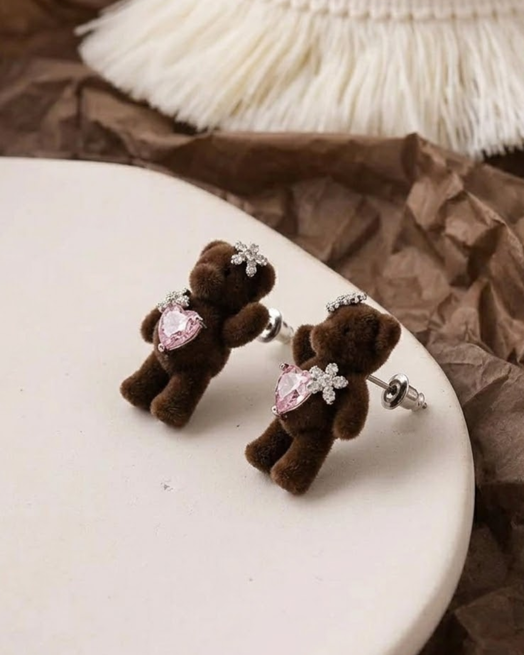 Cupid Teddy Stud Earrings