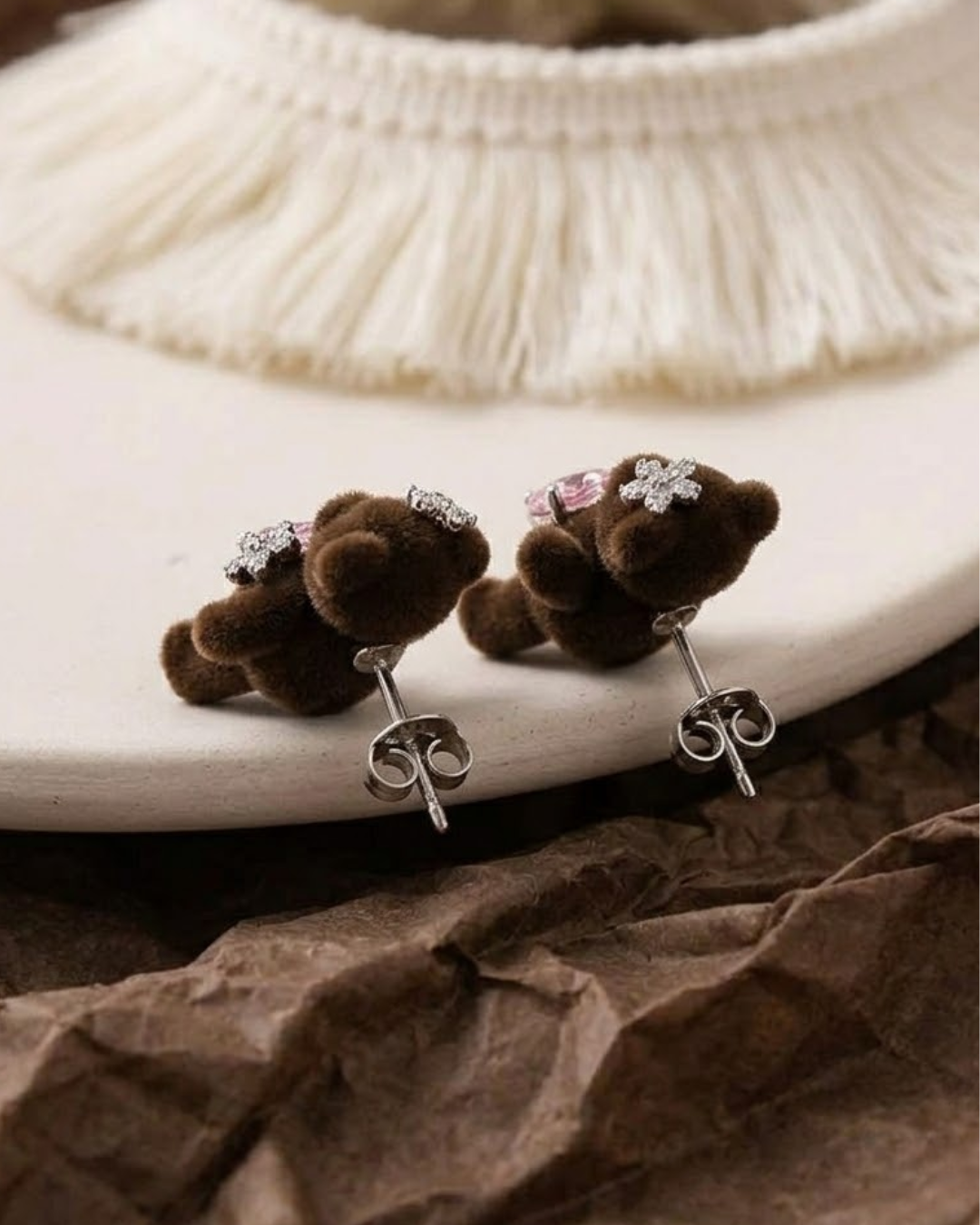 Cupid Teddy Stud Earrings