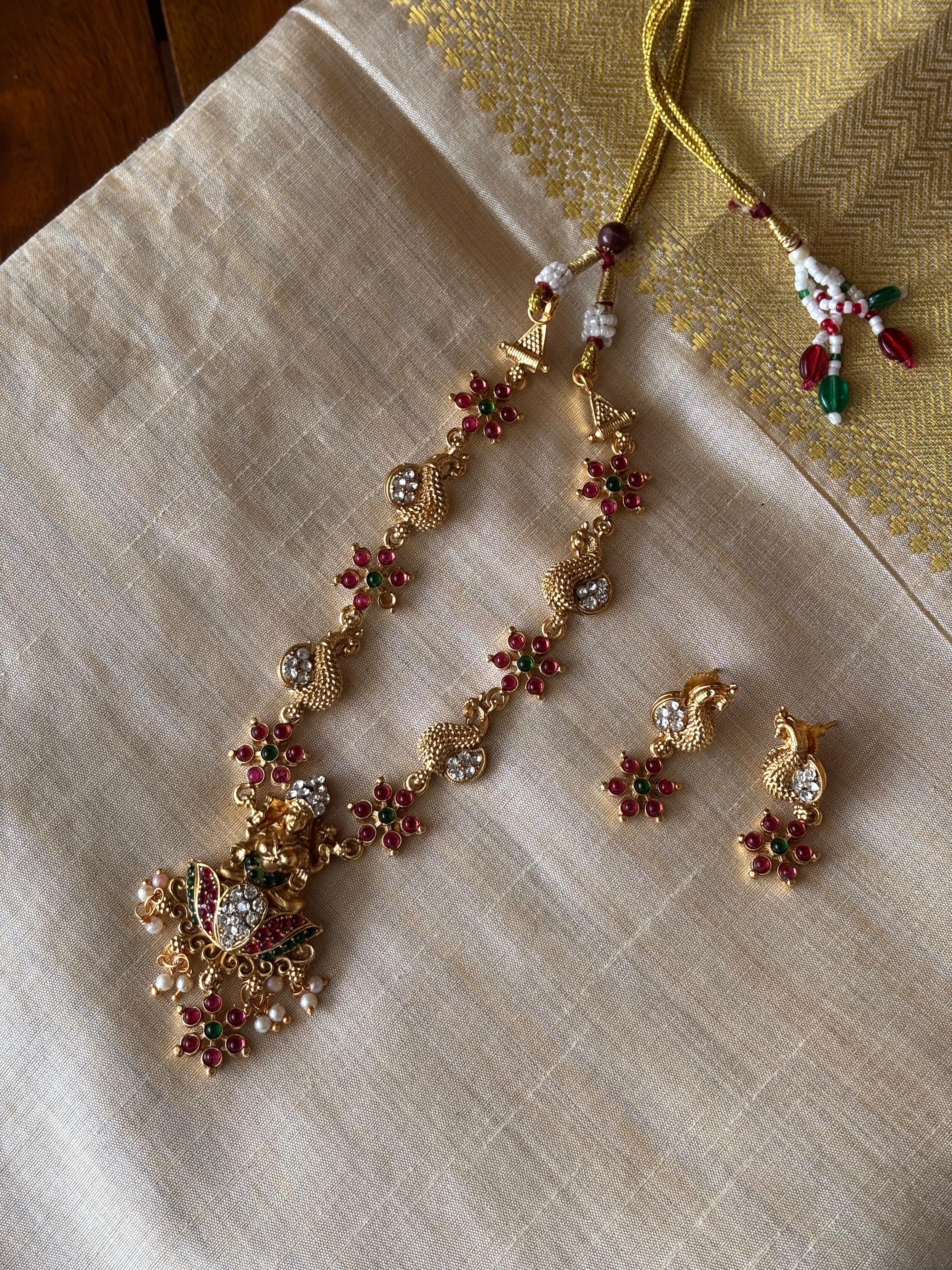 Mayur Varnika Temple Necklace Set