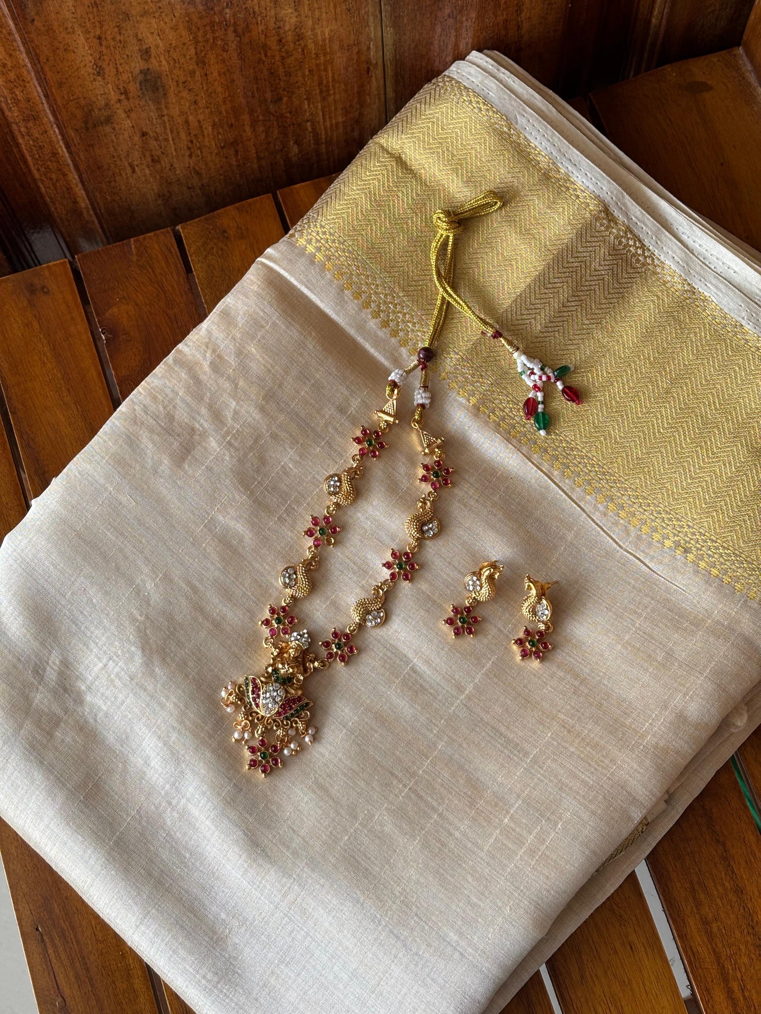 Mayur Varnika Temple Necklace Set