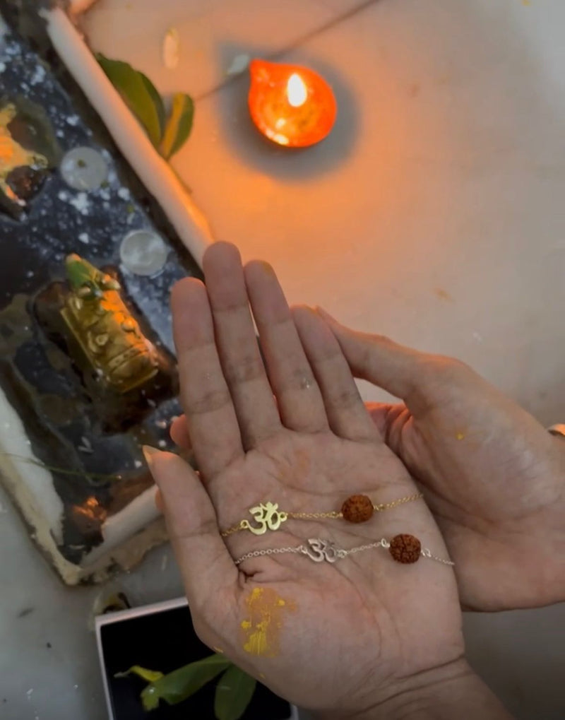 Shiv Rudraksha Bracelet — Pure 925 Sterling Silver Edition