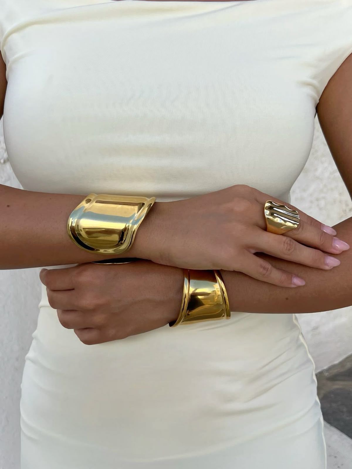 Sculpt Gold Statement Cuff