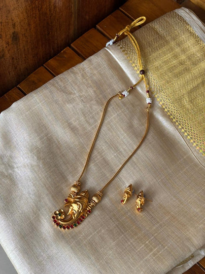 Vighnaharta Necklace and Earpiece Set