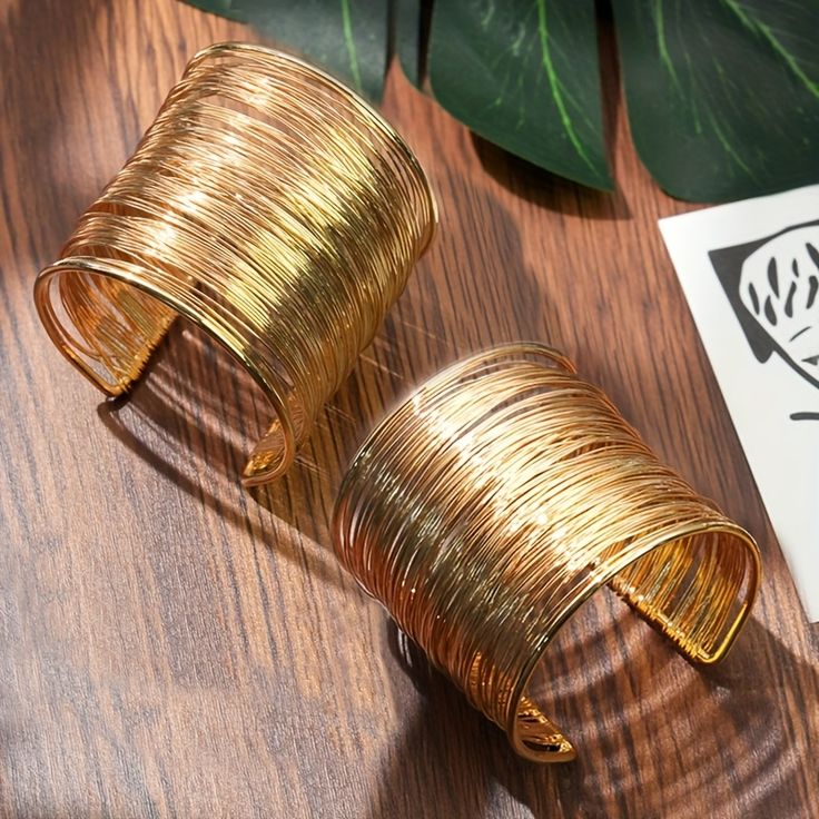 Golden Mesh Cuff Bracelet (SET OF 2)
