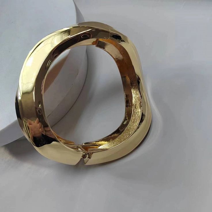 Sculpted Gold Steel Statement Bangle (SET 2)