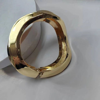 Sculpted Gold Steel Statement Bangle (SET 2)