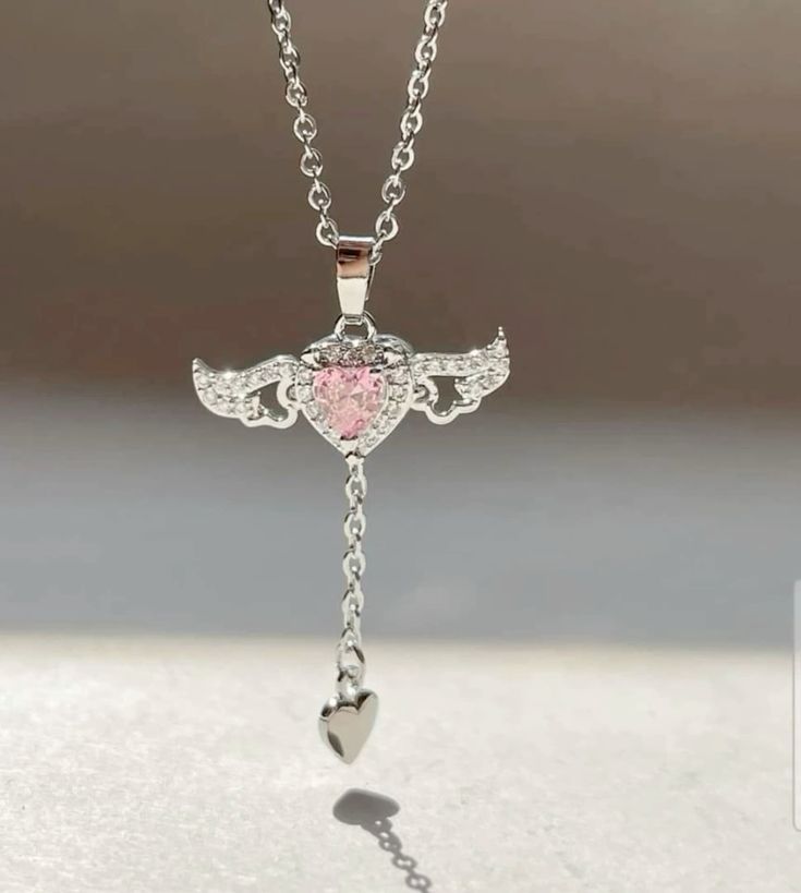 Flapping Wings Heart Charm