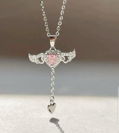 Flapping Wings Heart Charm