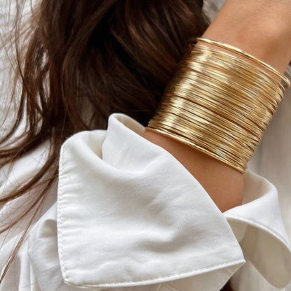 Golden Mesh Cuff Bracelet (SET OF 2)